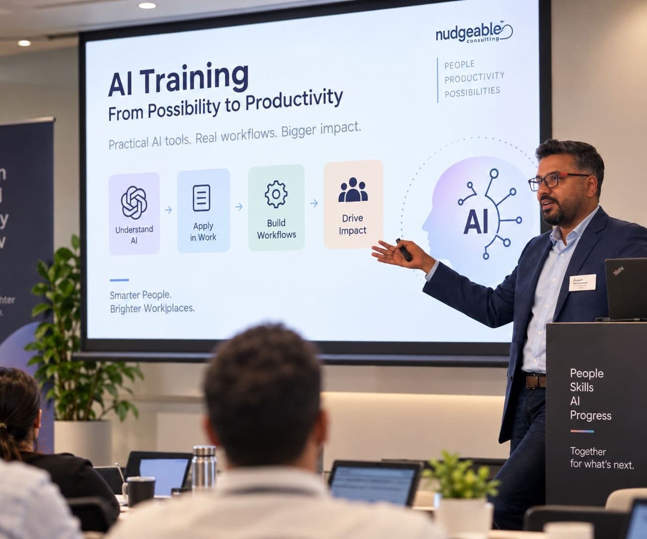 Gaurav Patel facilitating a practical AI workshop