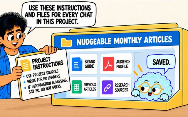 Comic panel from the projects guide
