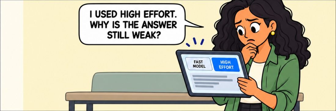 Comic panel: high effort, weak answer