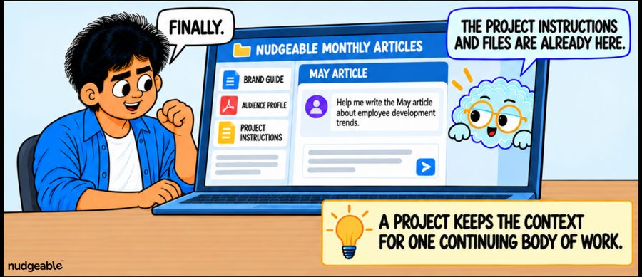 Comic panel: the project already has the context