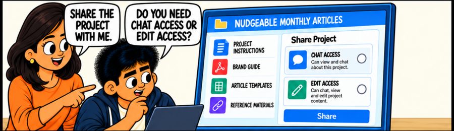 Comic panel: chat access or edit access