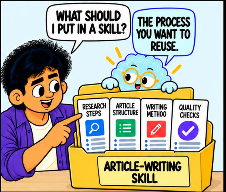 Comic panel: what goes in a skill