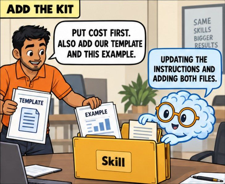 Comic panel: add the template and the example