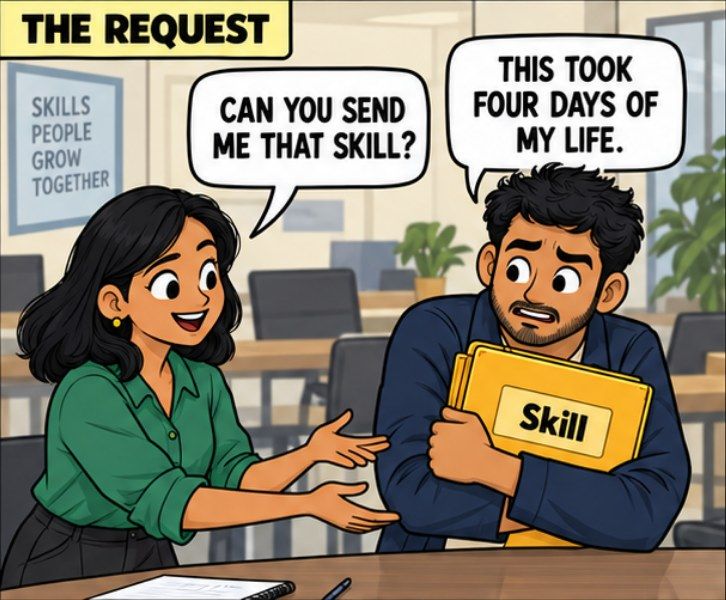 Comic panel: can you send me that skill