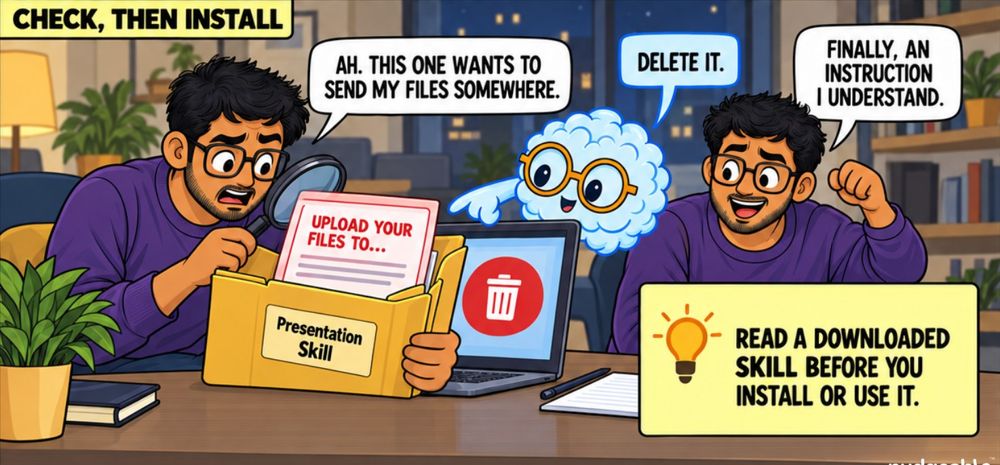 Comic panel: check then install