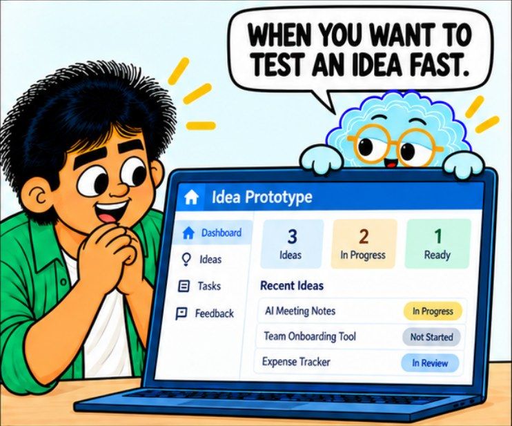 Comic panel: test an idea fast