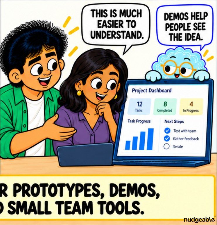 Comic panel: a demo people can click